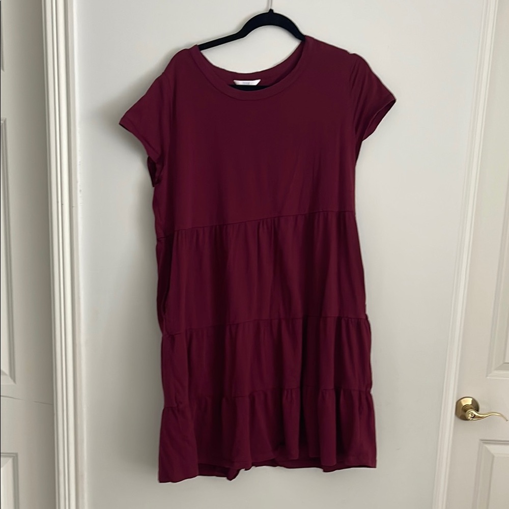 Burgundy Tiered Dress
